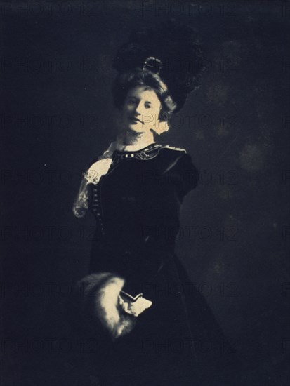 Lady with muff, c1900. Creator: Mathilde Weil.