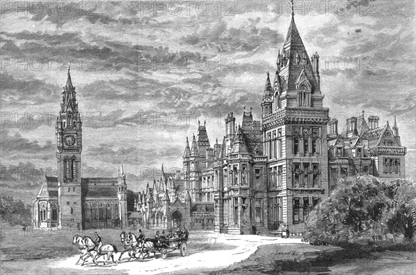 'Eaton Hall, Cheshire -The Principal Entrance and Front', 1886.  Creator: Unknown.