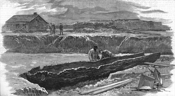 'Ancient Ship recently discovered at Brigg, Lincolnshire', 1886. Creator: Unknown.