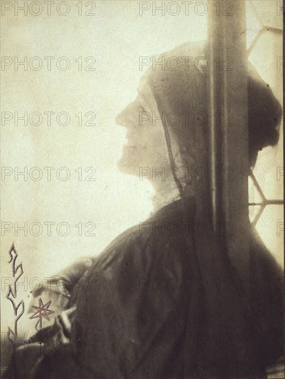 Gertrude Ka¨sebier, head-and-shoulders profile portrait, facing left, 1905. Creator: Adolph de Meyer.