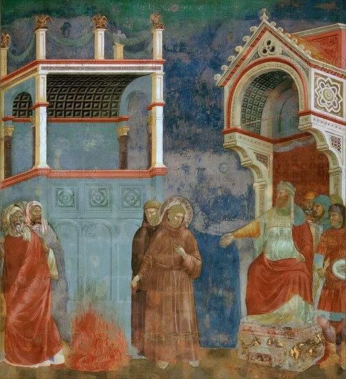 Saint Francis before the Sultan (Trial by Fire) (from Legend of Saint Francis), 1295-1300. Creator: Giotto di Bondone (1266-1377).