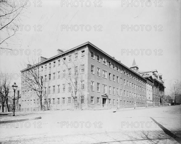 Exterior view of Georgetown Visitation Preparatory School, Washington DC, between 1890 and 1910(?). Creator: Frances Benjamin Johnston.
