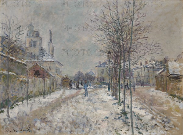 Le Boulevard de Pontoise à Argenteuil, neige (The Snow-Covered Boulevard de Pontoise in..., 1875. Creator: Monet, Claude (1840-1926).