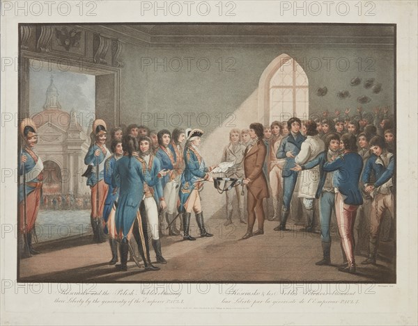 Kosciusko and the Polish Nobles obtaining their Liberty by the generosity of the Emperor..., 1801. Creator: Gaugain, Thomas (1756-1810).