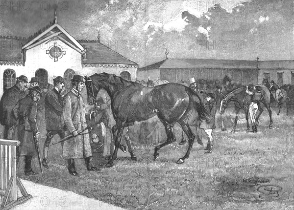 ''The Racing Season- Notes at Newmarket; Inspecting the Favourite', 1890. Creator: Unknown.