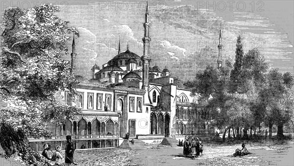 'Grand Mosque of the Sultan Achmet on the Hippodrome at Constantinople', 1854. Creator: Unknown.