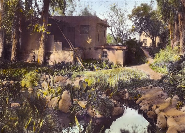 John Henry Fisher adobe house, 765 West Highland Avenue, Redlands, California, 1917. Creator: Frances Benjamin Johnston.