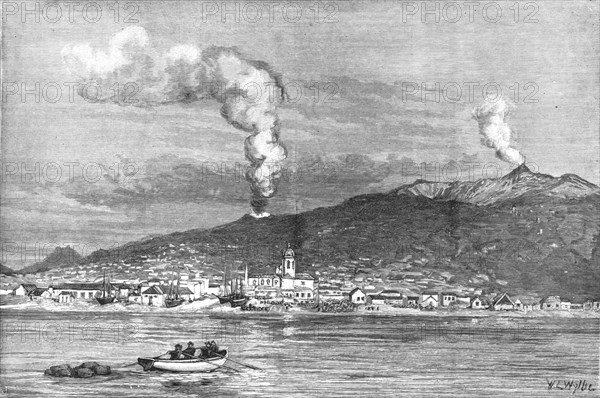 'The recent eruption of Mount Etna, Sicily - A view of the new crater', 1886.  Creator: William Lionel Wyllie.