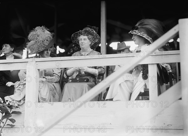 Horse Shows - Bakmetieff, Mme. Wife of Russian Ambassador., Hengelmuller Von Hengervar..., 1912. Creator: Harris & Ewing.