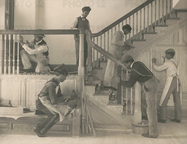 Students at work on a house built largely by them, 1899 or 1900. Creator: Frances Benjamin Johnston.