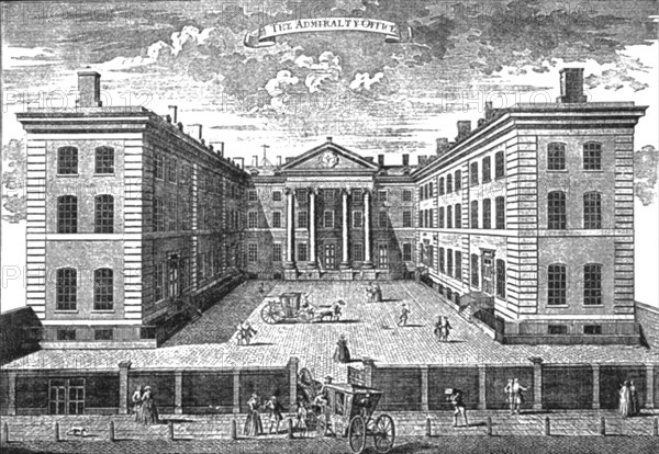 ''Exterior of the Admiralty in 1731; From a print published at the time. 1731', 1890. Creator: Unknown.