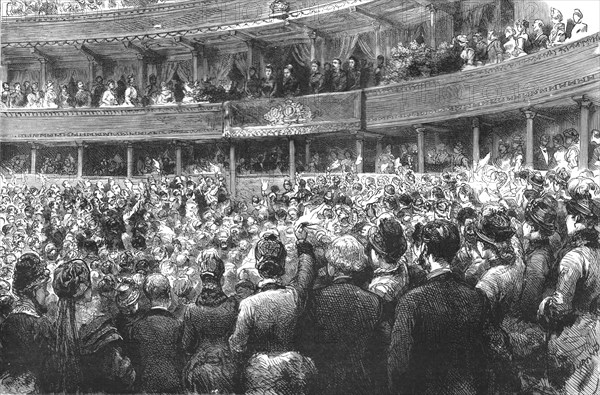 'Performance of M. Gounod's "Mors Et Vita" before the Queen at the Albert Hall', 1886.  Creator: Unknown.