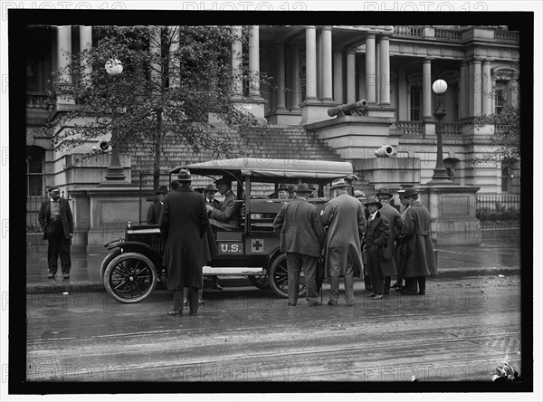 Red Cross vehicle at State Department, between 1916 and 1918. Creator: Harris & Ewing.