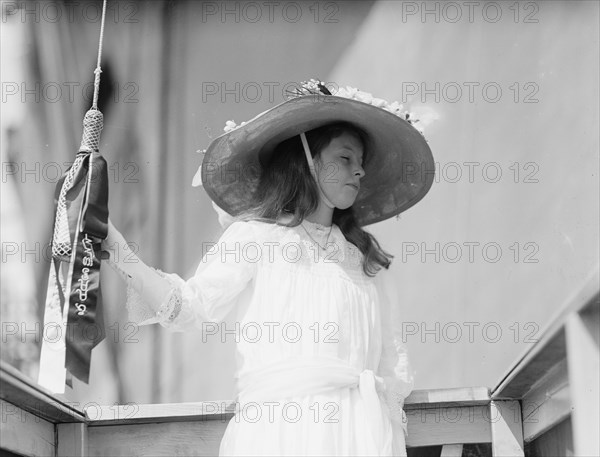 Claudia Lyon of Texas, Sponsor At Launching of U.S.S. Texas, May 18, 1912. Creator: Harris & Ewing.