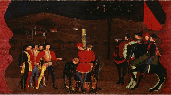 The Miracle of the Desecrated Host (Predella Panel for the church of Corpus Domini in..., 1465-1469. Creator: Uccello, Paolo (1397-1475).