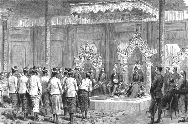 'With Lord Dufferin in Burma - Reception of the Viceroy and Lady Dufferin at Mandalay', 1886.  Creator: Unknown.