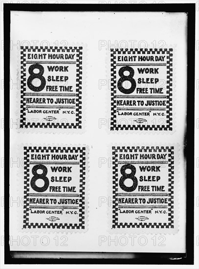 8 hour day signs, between 1910 and 1917. Creator: Harris & Ewing.