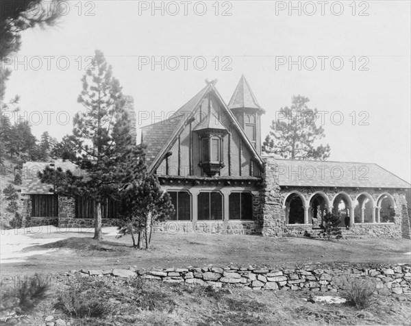 Mountain lodge of Mrs. Paul T. Mayo, Bear Creek Can~on, Rocky Mountains, Colorado...c1903 - 1923. Creator: Frances Benjamin Johnston.