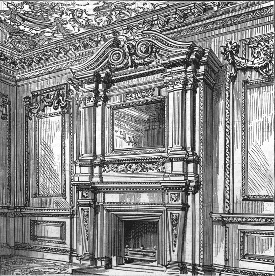 'An old London Mansion - 'Cowfields', 30 Old Burlington Street, Mantelpiece on Ground Floor', 1886.  Creator: Unknown.