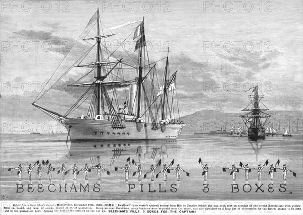 ''BEECHAMS PILLS 3 BOXES' for the Captain H.M.S.Swallow at Montevideo December 17th 1889', 1890. Creator: Unknown.