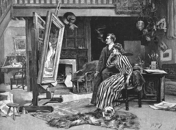 ''The Opening of the Royal Academy--Will it be Accepted? A Remininscence of Sending-in-Day', 1890. Creator: Unknown.