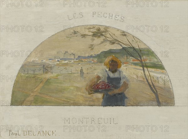 Esquisse pour la salle à manger de l'Hôtel de Ville de Paris : Montreuil : les pêches..., c1891-1892 Creator: Paul Louis Delance.