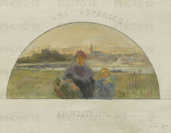 Esquisse pour la salle à manger de l'Hôtel de Ville de Paris : Montreuil : les pêches..., c1891-1892 Creator: Paul Louis Delance.