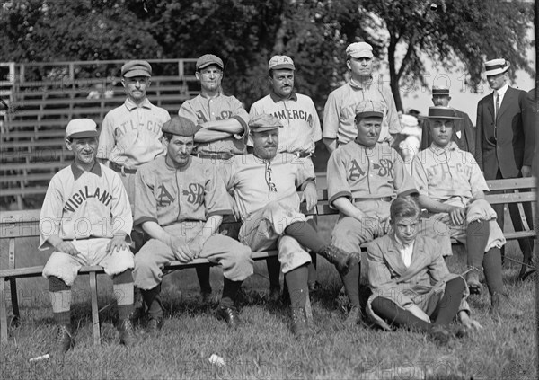 Baseball, Congressional, Front Row: Lafferty of Oregon; Sidney Anderson of Minnesota..., 1911. Creator: Harris & Ewing.