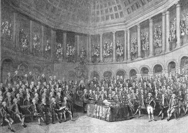 'Henry Grattan moving the Declaration of the Irish Rights in the Irish House of Commons, 19 April 17 Creator: Unknown.