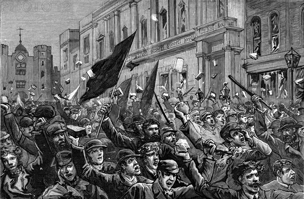 'The Rioting in the West End of London, February 8th, 1886 Creator: Unknown.