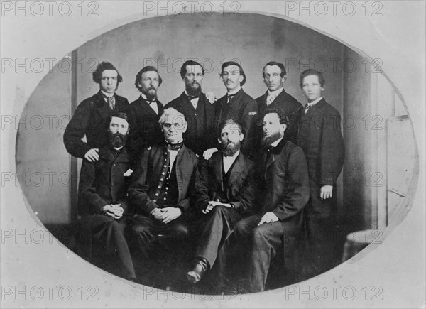 Portrait of ten men including Anderson Doniphan Johnston..., between 1860 and 1880 Creator: Frances Benjamin Johnston.