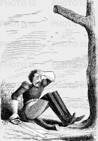 'A Political Error: The man who sawed off the branch, but who sat at the wrong...The Crimea', 1854 Creator: Unknown.