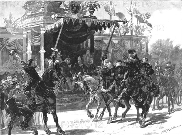 ''The Recent Festivities at Altenburg- The March Past of Peasents in their National Costumes Before Creator: Unknown.