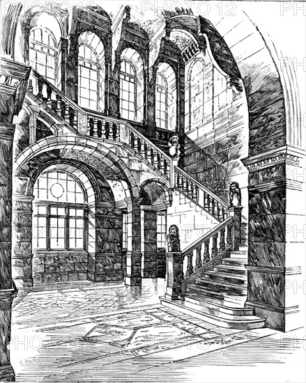 ''The Imperial Institute of the United Kingdom , The Colonies, and India; East Staircase to First an Creator: Unknown.