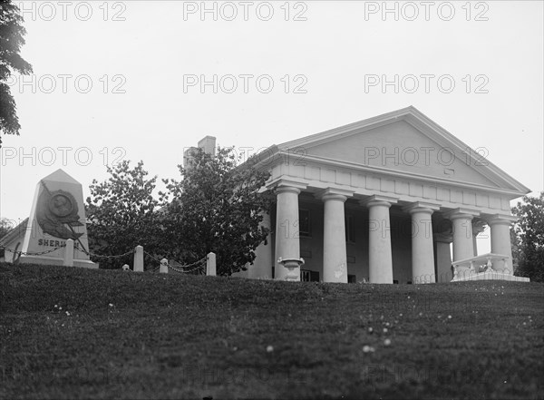 Arlington Mansion - view of Grounds And Portico, 1912. Creator: Harris & Ewing.