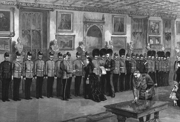 'The recent Soudan Campaigns - The Queen at Windsor Castle Distributing Medals, 1886 Creator: Unknown.