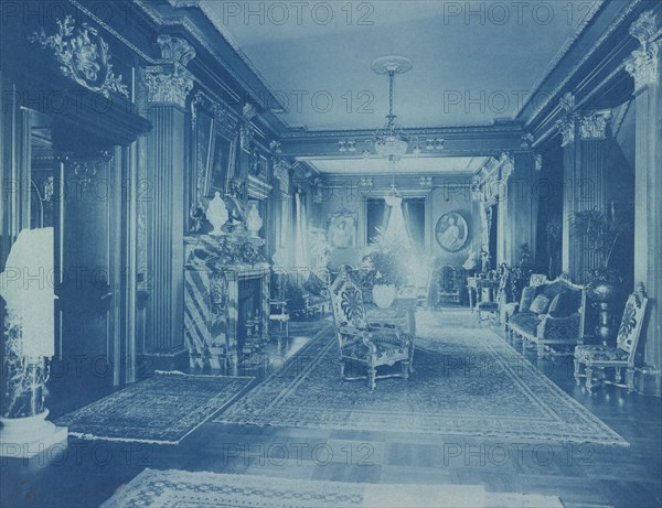 Mary Scott Townsend House, Wash., D.C.: Lobby with fireplace, c1910. Creator: Frances Benjamin Johnston.