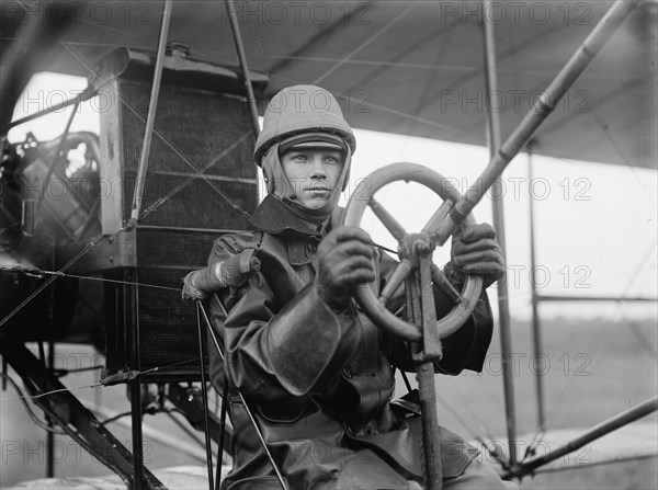 Army Aviation, College Park - Tests of Curtiss Plane For Army - Single Control, 1912. Creator: Harris & Ewing.