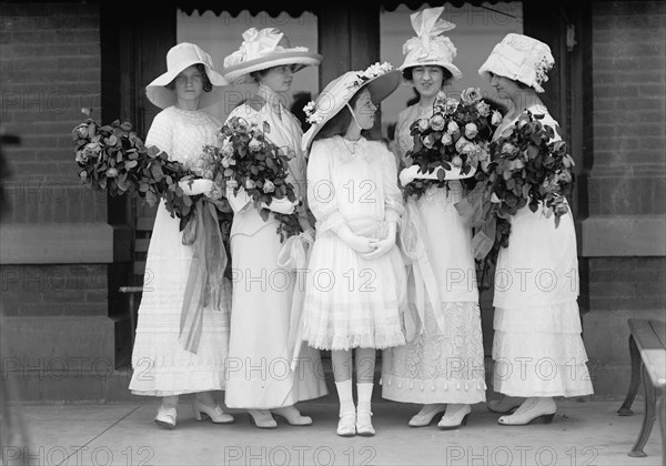 Claudia Lyon, Miss Garland Bonner, May Colquitt...At Launching of U.S.S. Texas, May 18, 1912. Creator: Harris & Ewing.