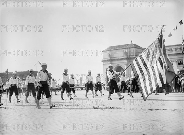 Columbus Memorial. Parade At Unveiling, 1912. Creator: Harris & Ewing.