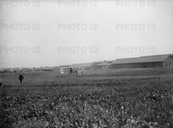 Wright Flights, Fort Myer, Va, July 1909 - First Army Flights; View of Wright Plane, 1909 July. Creator: Harris & Ewing.