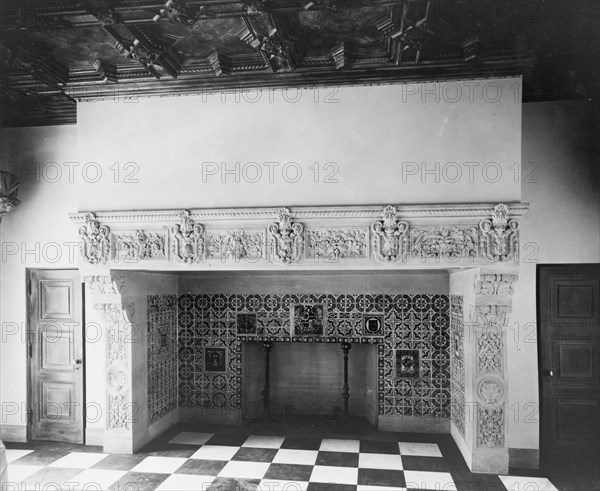 Pasadena, California, Mrs. Herbert Coppell home (interior) - enormous and elaborately..., 1917. Creator: Frances Benjamin Johnston.