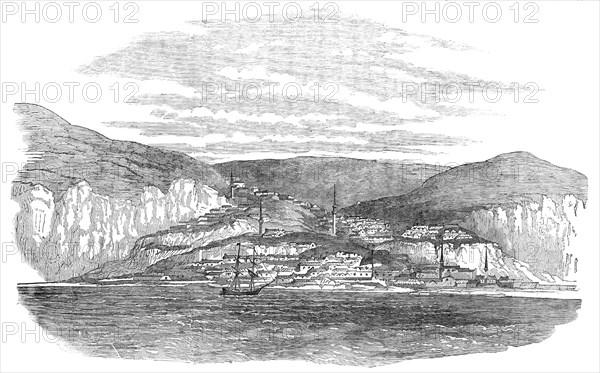 Baltschik, on the coast of Bulgaria - from a sketch by Lieut. Montagu O'Reilly, R.N., 1854. Creator: Unknown.