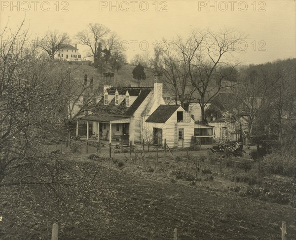 Old Dunbar quarters, Falmouth, old building from hillside, between 1925 and 1929. Creator: Frances Benjamin Johnston.