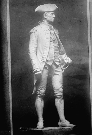 John Paul Jones - Statue On Monument, Foot of 17th Street, D.C., 1911. Creator: Harris & Ewing.