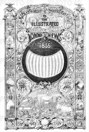 Front page of the Christmas supplement of the 'Illustrated London News', 23 December 1854. Creator: George W. Terry.