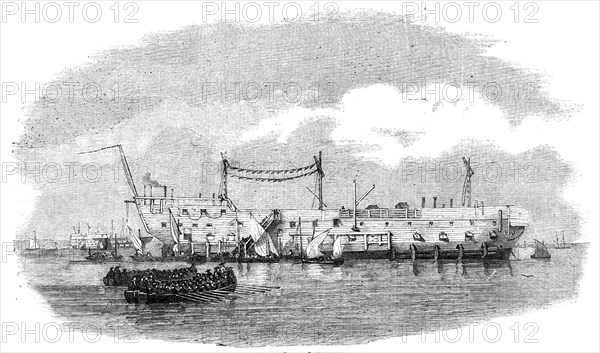 The Hulk "Blake", at Spithead, 1854. Creator: Unknown.