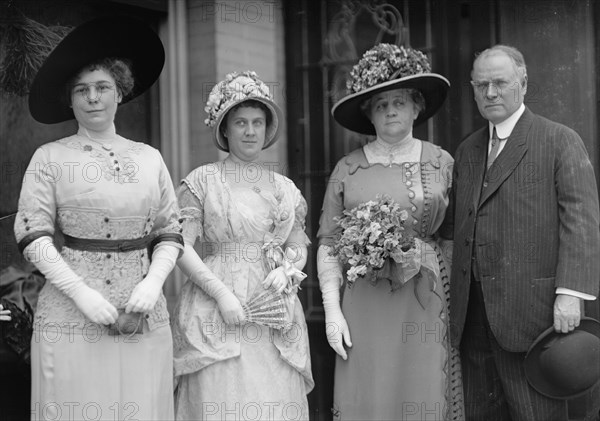 Dolly Madison Breakfast - Mrs. H.D. Clayton; Mrs. Bedell Parker; Mrs. W.J. Bryan; Norman Mack, 1912. Creator: Harris & Ewing.