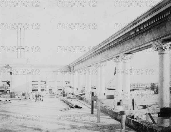 Interior of the Woman's Building at the World's Columbian Exposition, under construction, 1891 or 92 Creator: Frances Benjamin Johnston.