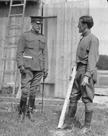 Wright Flights, Fort Myer, Va, July 1909 - First Army Flights; Lt. Frank Lahm And Lt. Fonlois. Creator: Harris & Ewing.